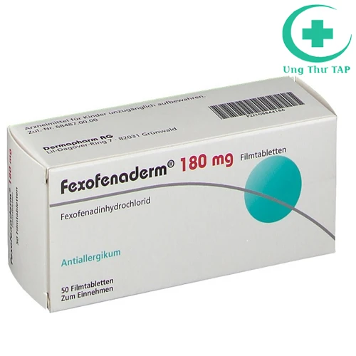 Fexofenaderm 180mg - Thuốc trị viêm mũi dị ứng, mề đay vô căn
