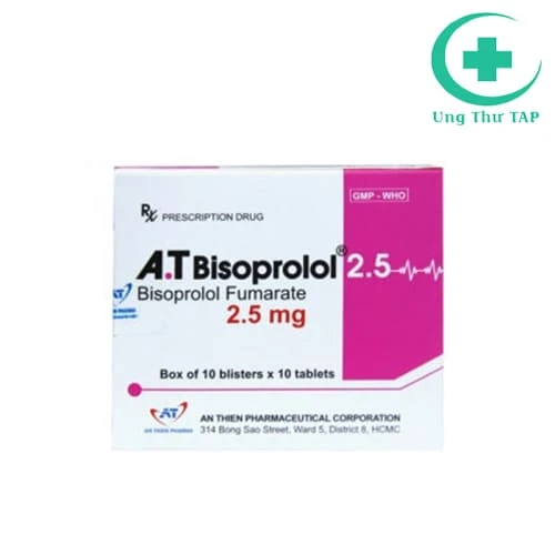 A.T Bisoprolol 2.5 - Thuốc điều trị tăng huyết áp, đau thắt ngực