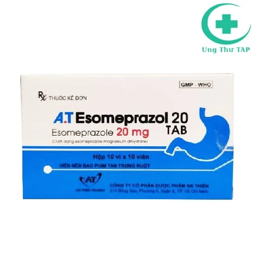 A.T Esomeprazol 20 tab - Điều trị trào ngược dạ dày thực quản