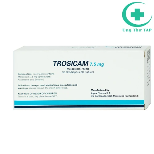 Trosicam 7.5mg - Thuốc trị viêm xương khớp, cứng đốt sống cổ