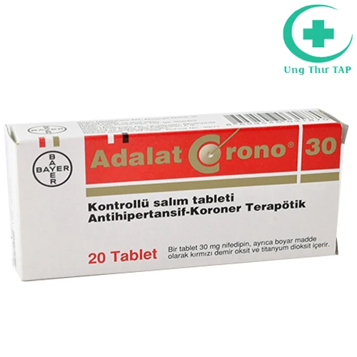 Adalat Crono 30mg - Thuốc điều trị bệnh tăng huyết áp của Đức