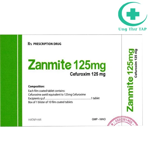Zanmite 125mg - Thuốc điều trị viêm họng, viêm tai giữa