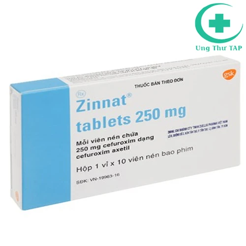 Zinnat Tab 250mg - Thuốc điều trị nhiễm khuẩn da và mô mềm