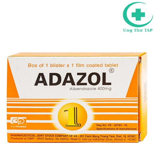 Adazol - Thuốc điều trị giun đũa, giun kim, giun móc, giun tóc 