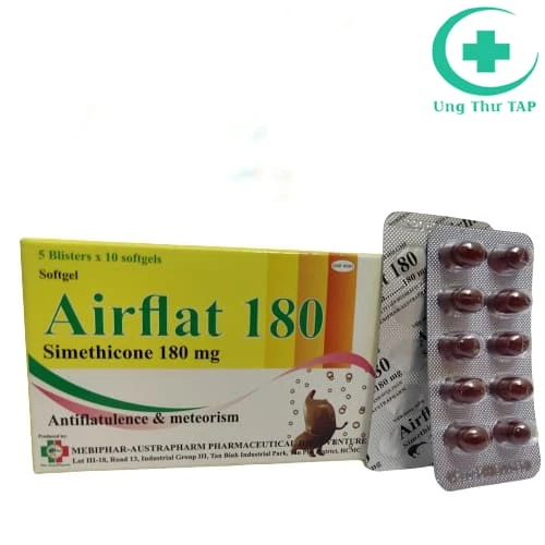 Airflat 180 mg - Thuốc điều trị đầy bụng, khó tiêu hiệu quả