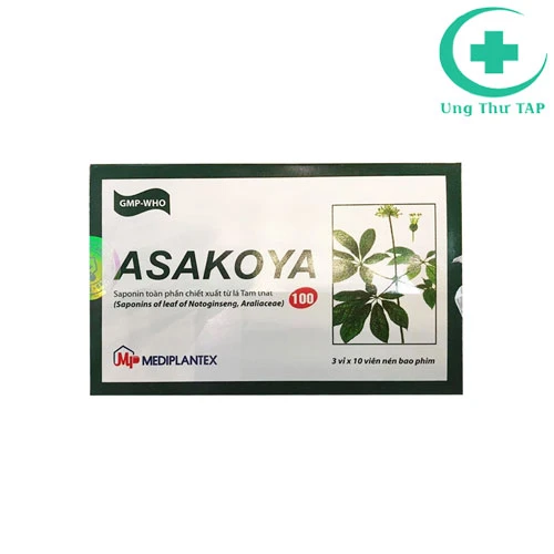 Asakoya 100mg - Thuốc điều trị đau co thắt ngực của Mediplantex