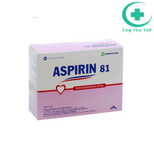 ASPIRIN 81mg Agimexpharm - Thuốc phòng nhồi máu cơ tim, đột quỵ