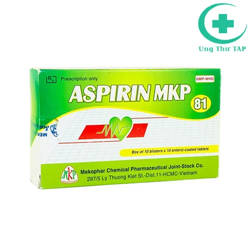 Aspirin MKP 81 - Thuốc dự phòng thứ phát nhồi máu cơ tim, đột quỵ