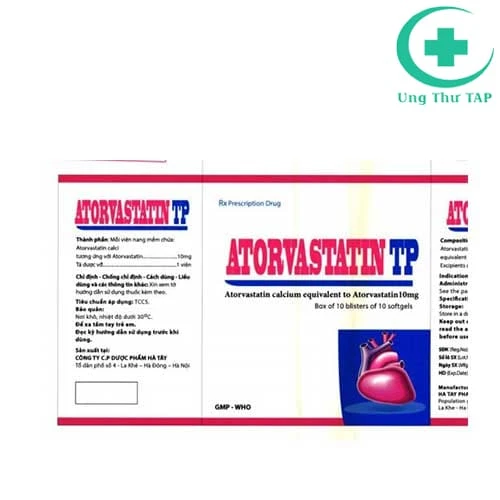 Atorvastatin TP 10mg - Thuốc hạ cholesterol trong máu