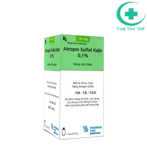 Atropin Sulfat Kabi 0,1% 10ml - Thuốc điều trị bệnh tiêu hoá