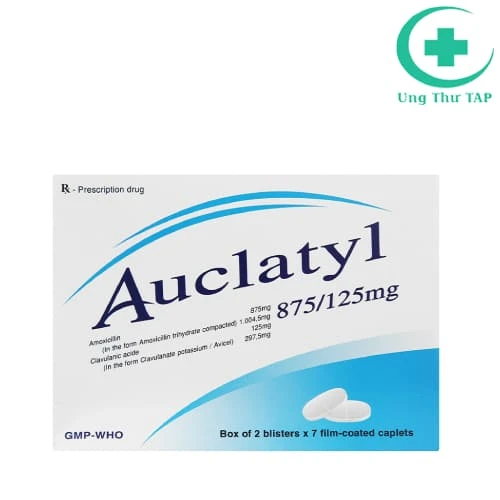 Auclatyl 875/125mg Tipharco - Thuốc điều trịbệnh nhiễm khuẩn
