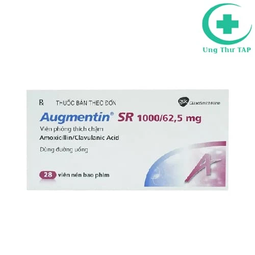 Augmentin SR 1000/62,5 mg GSK -  Điều trị viêm phổi hiệu quả
