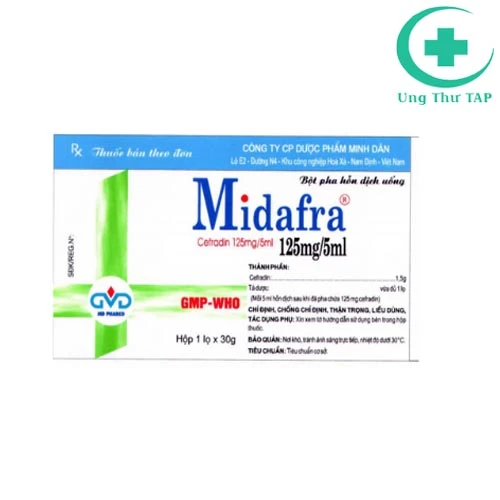 Midafra 125mg/ 5ml - Kháng sinh điều trị khuẩn nhạy cảm