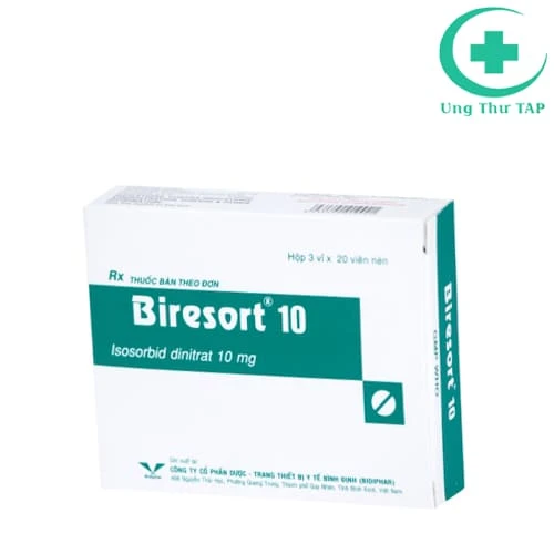 Biresort 10 Bidiphar - Thuốc điều trị suy tim, cơn đau thắt ngực 
