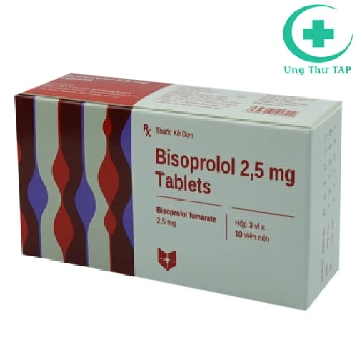 Bisoprolol 2,5mg - Thuốc điều trị tăng huyết áp của Lek S.A