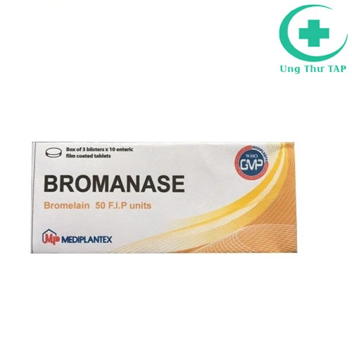 Bromanase (Bromelain 50 F.I.P Units) - Thuốc kháng viêm hiệu quả