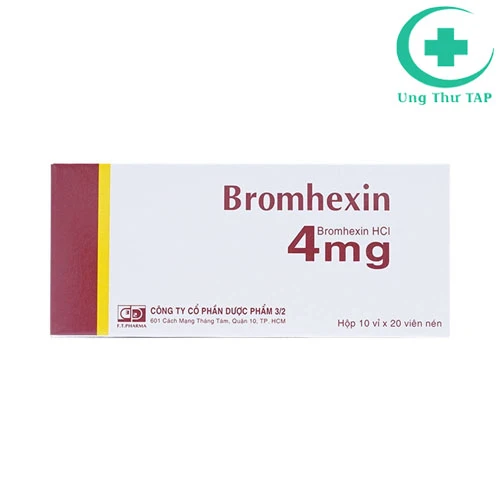 Bromhexin 4mg F.T.Pharma - Thuốc điều trị bệnh về hô hấp 