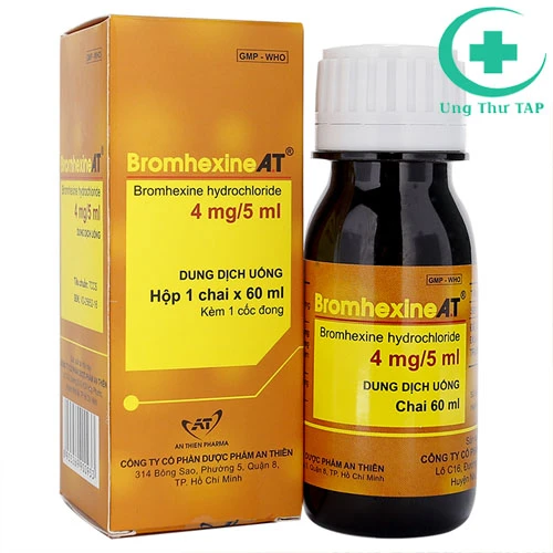 Bromhexine A.T 4mg/5ml - Thuốc điều trị ho, long đờm của An Thiên
