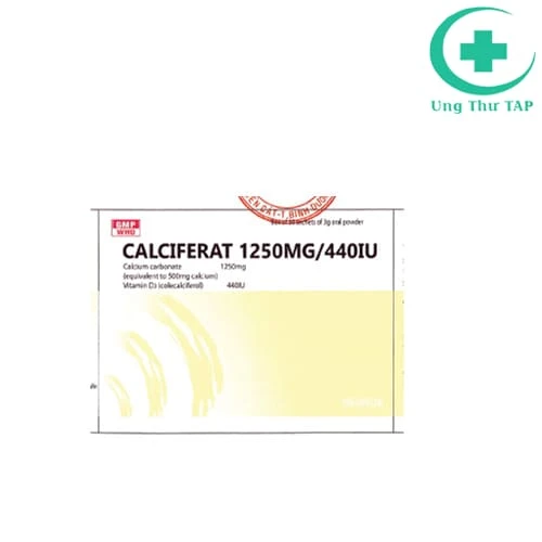 Calciferat 1250mg/440 IU Medisun - Bổ sung calci và vitamin D