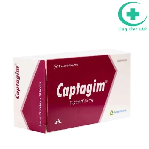 Captagim 25 Agimexpharm - Điều trị tăng huyết áp, suy tim