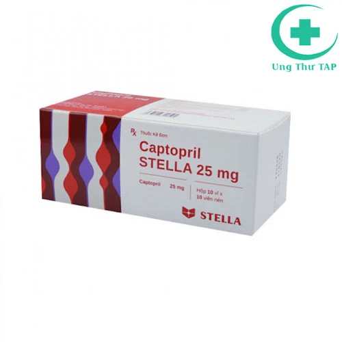 Captopril Stella 25mg - Thuốc điều trị cao huyết áp, suy tim
