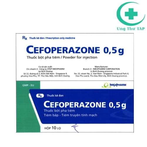 Cefoperazone 0,5g - Thuốc điều trị nhiễm khuẩn đường hô hấp
