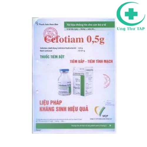 Cefotiam 0,5g - Thuốc điều trị nhiễm khuẩn huyết và viêm cột sống