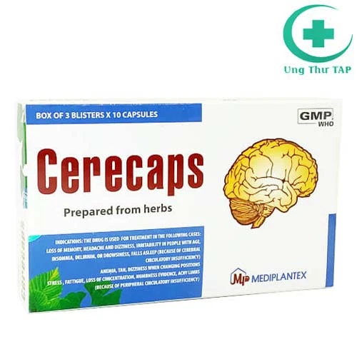 Cerecaps - Thuốc giúp tăng cường tuần hoàn não