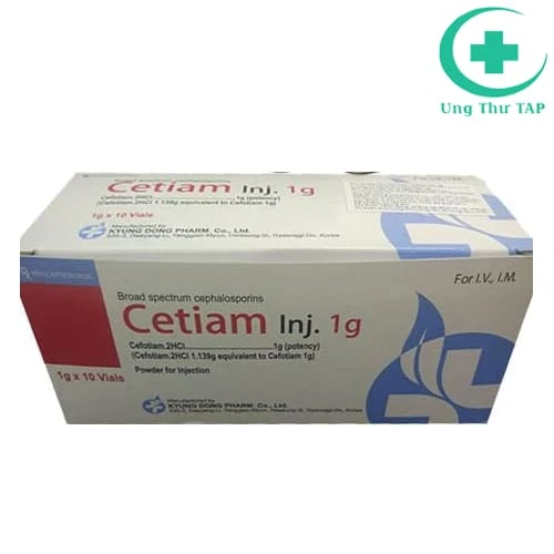Cetiam Inj. 1g Kyongbo Pharma - Thuốc điều trị viêm nhiễm khuẩn