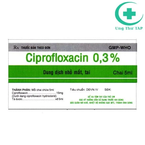 Ciprofloxacin 0,3% Vidipha-Thuốc điều trị nhiễm khuẩn tai và mắt