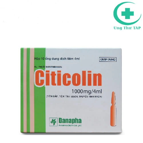 Citicolin 1000mg/4ml Danapha - Thuốc điều trị rối loạn ý thức