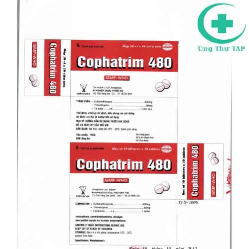 Cophatrim 480 Armephaco - Thuốc điều trị các viêm, nhiễm khuẩn