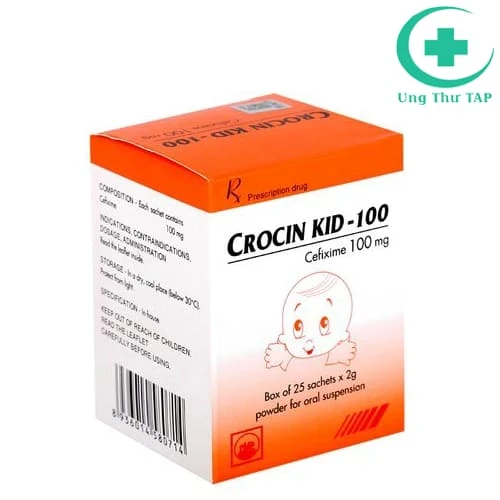 Crocin Kid 100mg Pymepharco - Thuốc điều trị viêm, nhiễm khuẩn