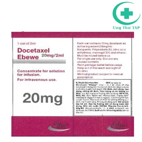 Docetaxel "Ebewe" 20ml/2ml - Thuốc trị úng thư vú của Aó