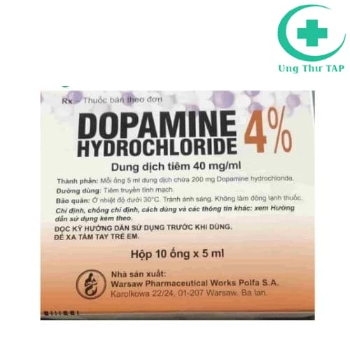 Dopamine hydrochloride 4% Polfa Warszawa - Thuốc chống sốc