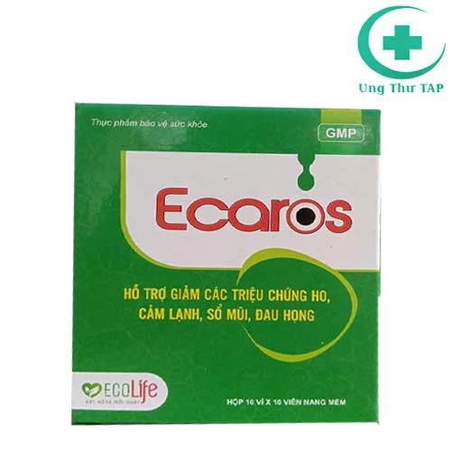 Ecaros - Hỗ trợ giảm ho, sổ mũi, đau họng