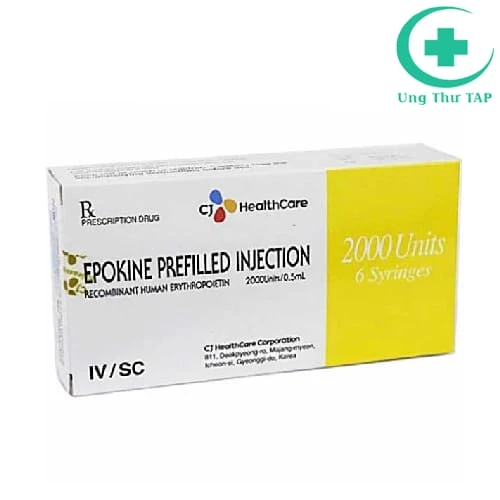 Epokine Prefilled Injection 2000IU/0.5ml - Điều trị thiếu máu