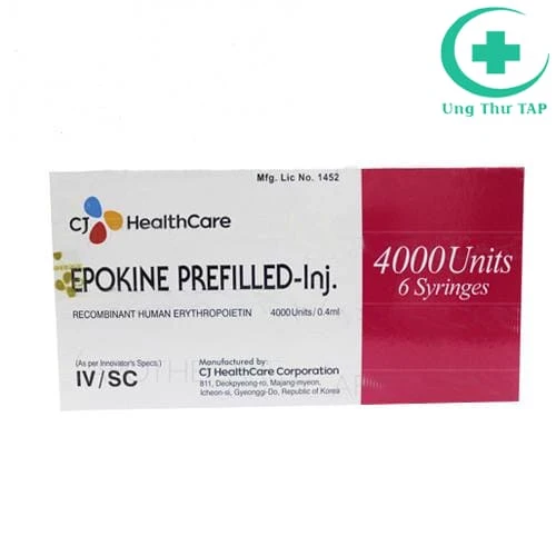 Epokine Prefilled injection 4000 IU/0,4ml - Điều trị thiếu máu