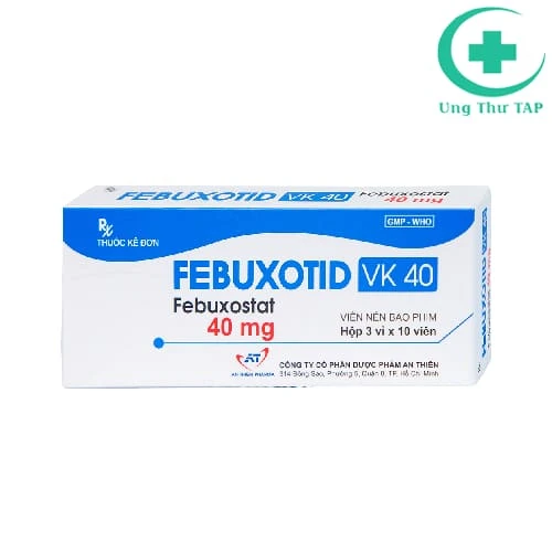 Febuxotid vk 40 Tipharco - Thuốc điều trị tăng acid uric máu
