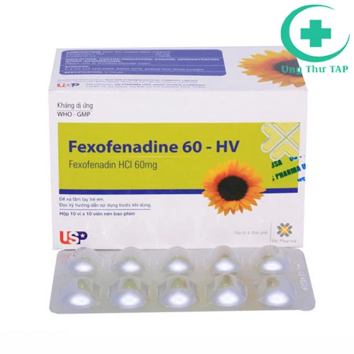 Fexofenadin 60 US - Thuốc điều trị viêm mũi dị ứng, nổi mề đay