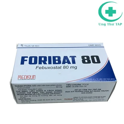 FORIBAT 80 - Thuốc điều trị tăng axit uric máu mãn tính của Medisun