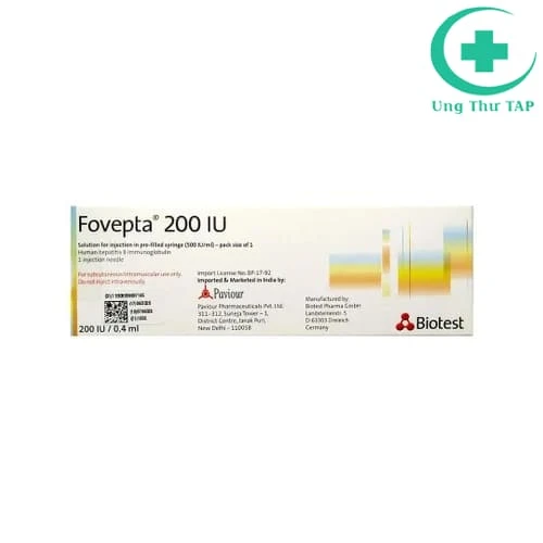 Fovepta 200IU Biotest - Huyết thanh phòng viêm gan siêu vi B