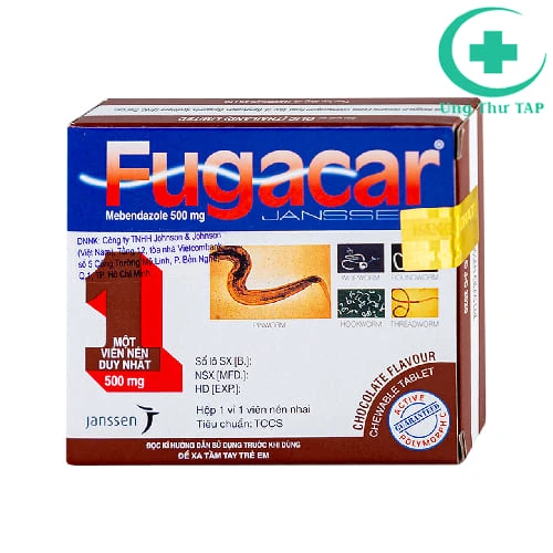 Fugacar 500mg Janssen (vị socola) - Thuốc tẩy giun hiệu quả