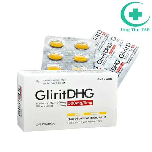 Gliritdhg 500 mg/5mg - điều trị bệnh đái tháo đường type II