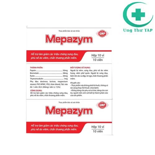 Mepazym - Giúp làm giảm các triệu chứng sưng đau, phù nề