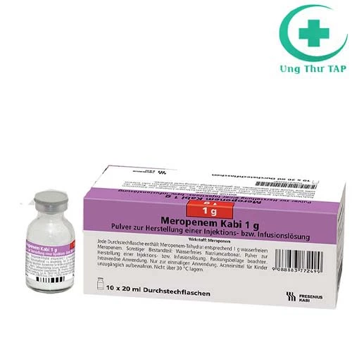 Meropenem Kabi 1g - Thuốc điều trị viêm phổi, nhiễm trùng ổ bụng
