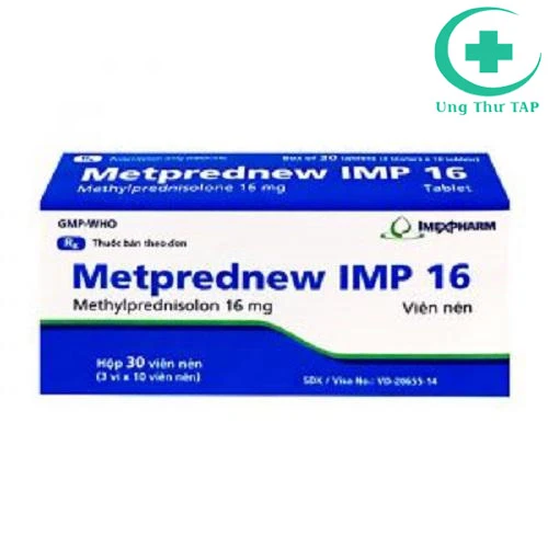 Metprednew IMP 16mg - Điều trị viêm da dị ứng, viêm đường hô hấp