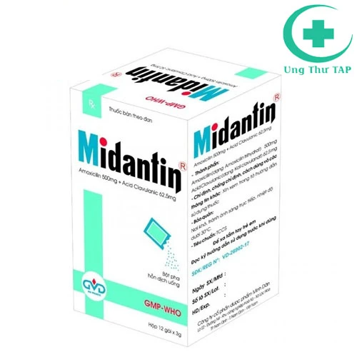 Midantin 500/62,5 (Bột pha hỗn dịch) -  trị nhiễm khuẩn hiệu quả