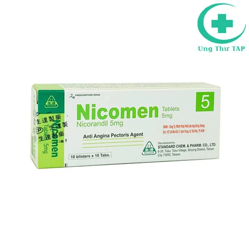 Nicomen Tablets 5mg - kiểm soát dài hạn bệnh mạch vành