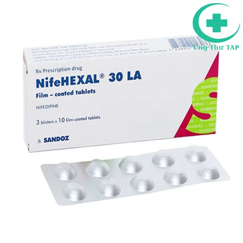 NifeHexal 30 LA -  Thuốc điều trị đau thắt ngực, tăng huyết áp